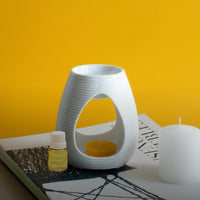 SET HORNITO DE CERÁMICA BLANCO + ACEITE VAINILLA